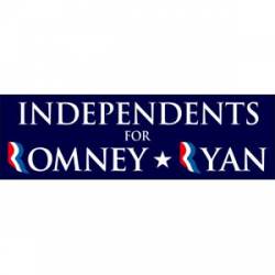 Independents For Romney Ryan - Bumper Sticker