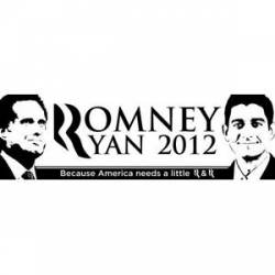 Romney Ryan Black & White - Bumper Sticker