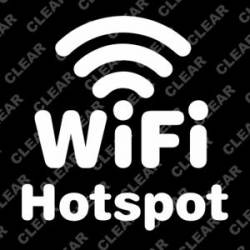WiFi Hotspot - White On Clear Sticker