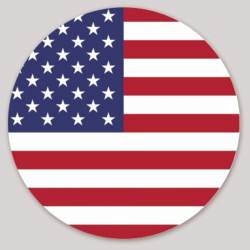 United States of America American Flag Round - Vinyl Sticker