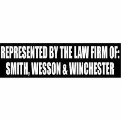 Represented By Smith Wesson & Winchester - Bumper Sticker
