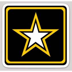 United States Army Black & Gold Star White Outline - Vinyl Sticker