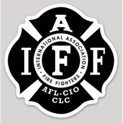 Black & White IAFF International Association Firefighters - Vinyl Sticker