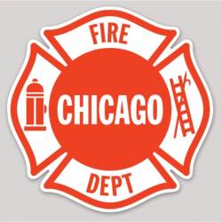 Chicago Fire Department CFD Maltese Logo - Vinyl Sticker