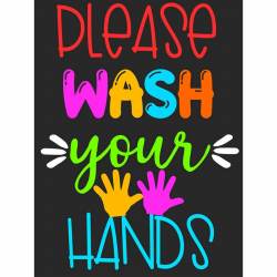 Please Wash Your Hands Colorful - Vinyl Sticker