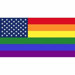 Rainbow LGBT Pride American Flag - Vinyl Sticker