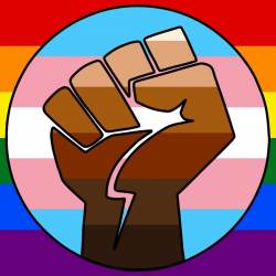 LGBT Gay Trans Pride BLM Fist Flag Square - Vinyl Sticker