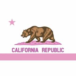 Pink & White State Of California Flag - Vinyl Sticker