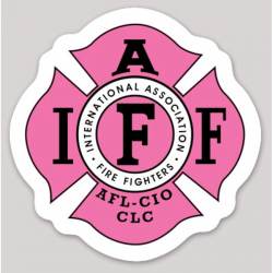 Pink IAFF International Association Firefighters - Vinyl Sticker