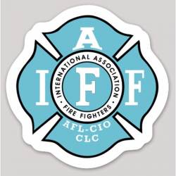 Teal & Black IAFF International Association Firefighters - Vinyl Sticker