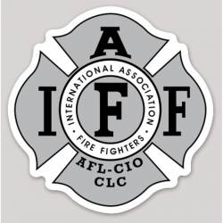 Light Gray Grey IAFF International Association Firefighters - Vinyl Sticker