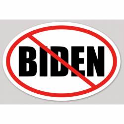 Anti Joe Biden Red Slash - Oval Sticker