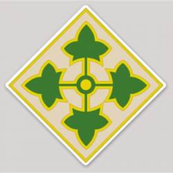 United States Army 4th Infantry Division Ivy Division Logo - Vinyl Sticker