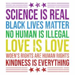 Science Is Real Black Lives Matter - White Vinyl Sticker