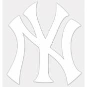 New York Yankees NY White Logo - Inside Window Static Cling
