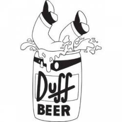 Duff Beer - White Rub On Sticker