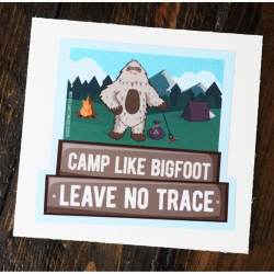 Camp Like Bigfoot Leave No Trace 3" - Vinyl Sticker