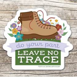 Hiking Do Your Part Leave No Trace 3" - Vinyl Sticker
