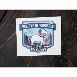Believe in Yourself Cute Rainbow Unicorn - Vinyl Sticker