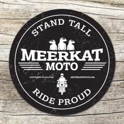 Meerkat Moto Adv Motorcyle Round - Vinyl Sticker