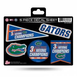 University Of Florida Gators 3 Time College Football Champs - 5 Piece Sticker Sheet