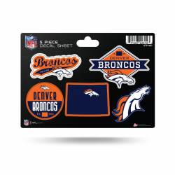 Denver Broncos - 5 Piece Sticker Sheet