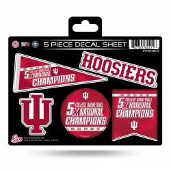 Indiana University Hoosiers 5 Time National Basketball Champions - 5 Piece Sticker Sheet