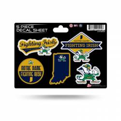 University Of Notre Dame Fighting Irish - 5 Piece Sticker Sheet