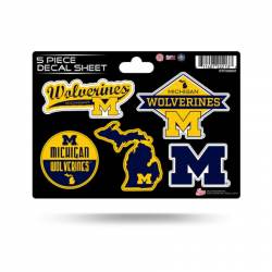 University Of Michigan Wolverines - 5 Piece Sticker Sheet