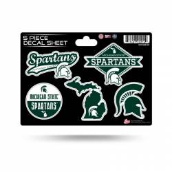 Michigan State University Spartans - 5 Piece Sticker Sheet