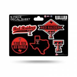 Texas Tech University Red Raiders - 5 Piece Sticker Sheet