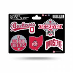 Ohio State University Buckeyes - 5 Piece Sticker Sheet
