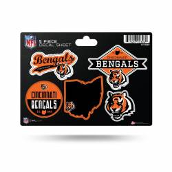 Cincinnati Bengals - 5 Piece Sticker Sheet