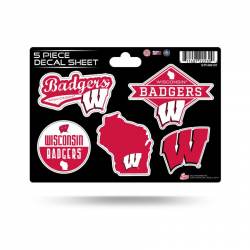 University Of Wisconsin Badgers - 5 Piece Sticker Sheet