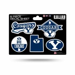 Brigham Young University BYU Cougars - 5 Piece Sticker Sheet
