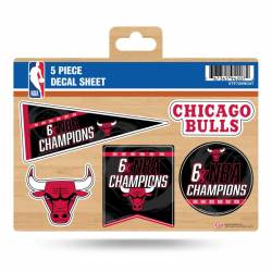 Chicago Bulls 6 Time NBA Champions - 5 Piece Sticker Sheet