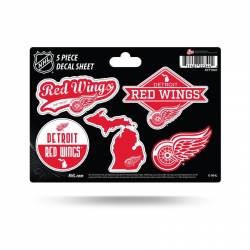 Detroit Red Wings - 5 Piece Sticker Sheet