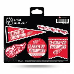 Detroit Red Wings 11 Time Stanley Cup Champions - 5 Piece Sticker Sheet