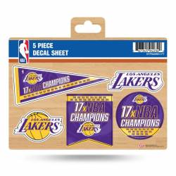 Los Angeles Lakers 17 Time NBA Champions - 5 Piece Sticker Sheet