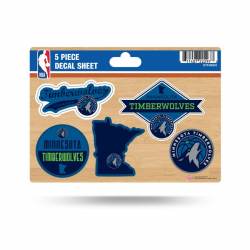 Minnesota Timberwolves - 5 Piece Sticker Sheet