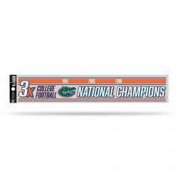 University Of Florida Gators 3 Time College Football Champs - 3x17 Clear Vinyl Sticker