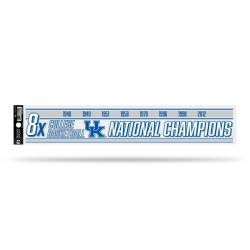 University Of Kentucky Wildcats 8 Time College Basketball Champions - 3x17 Clear Vinyl Sticker