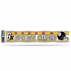 Pittsburgh Steelers 6 Time Super Bowl Champions - 3x17 Clear Vinyl Sticker