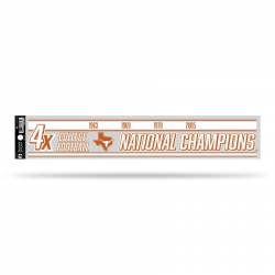 Texas Longhorns 4 Time College Football Champs - 3x17 Clear Vinyl Sticker