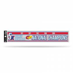 University Of Kansas Jayhawks 5 Time National Champions - 3x17 Clear Vinyl Sticker