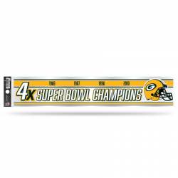 Green Bay Packers 4 Time Super Bowl Champions - 3x17 Clear Vinyl Sticker