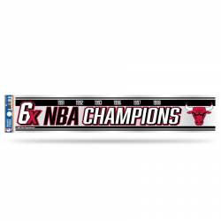 Chicago Bulls 6 Time NBA Champions - 3x17 Clear Vinyl Sticker