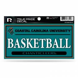 Coastal Carolina University Chanticleers Basketball Teal - 3x6 True Pride Vinyl Sticker