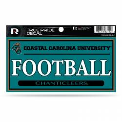Coastal Carolina University Chanticleers Football Teal - 3x6 True Pride Vinyl Sticker