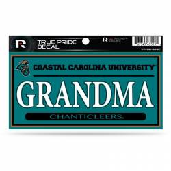 Coastal Carolina University Chanticleers Grandma Teal - 3x6 True Pride Vinyl Sticker